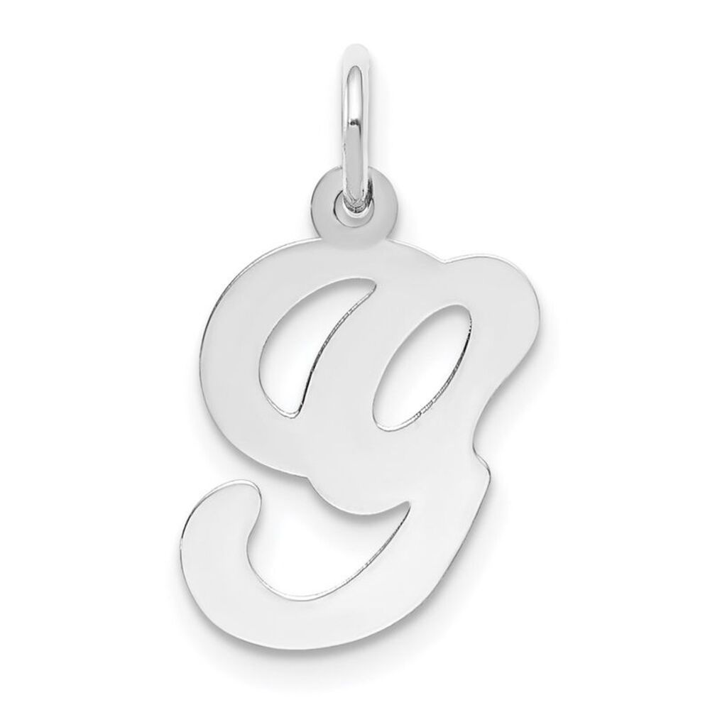 14k White Gold, Sophia Collection, Small Script Initial G Pendant